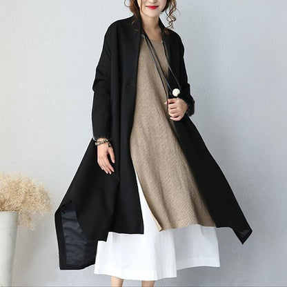Black Stitching Loose Casual Coat