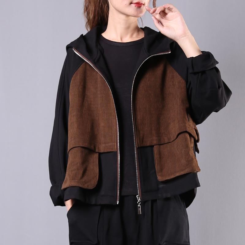 Buykud Casual And Comfortable Stitching Hooded Jacket