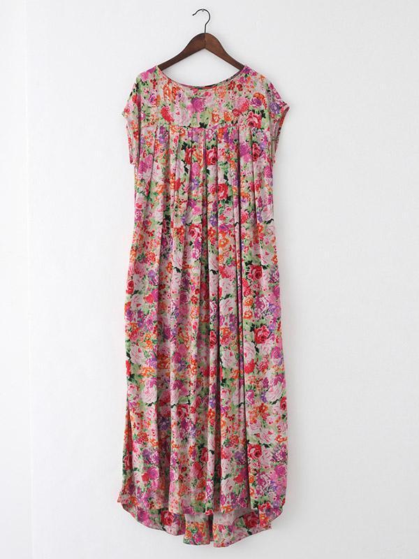 Original Floral Round-Neck Dress