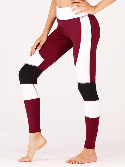 Patchwork Wide Waistband Yoga Leggings