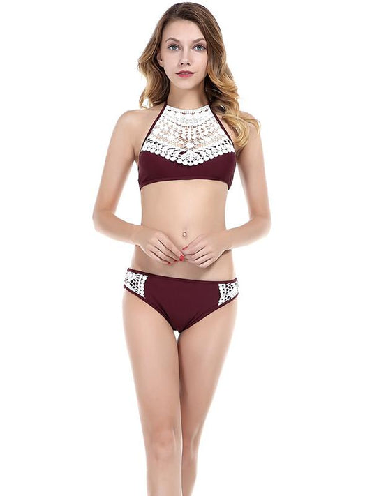 Lace Haler-neck Sexy Bikinis Swimwear