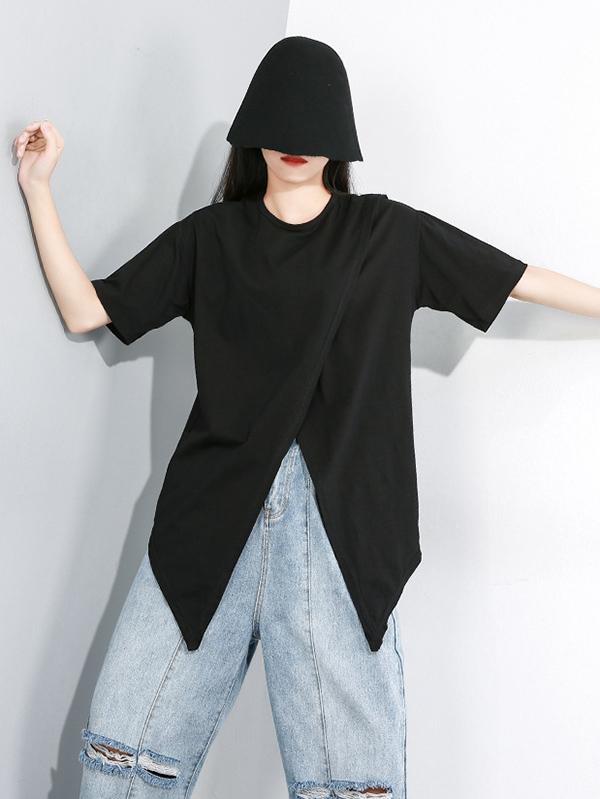 Asymmetric Split-front T-Shirt