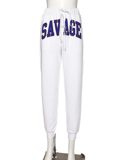 Print Letter Casual Track Pants Bottoms