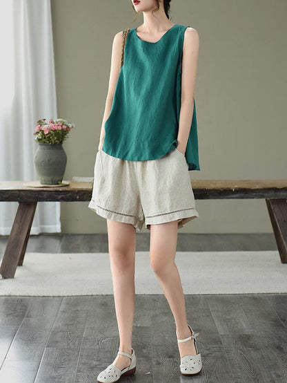 Original Solid Sleeveless Round-Neck Vest