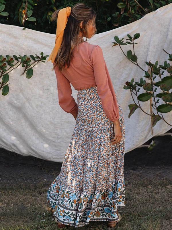 Printed Cotton Casual Skirts Bottoms