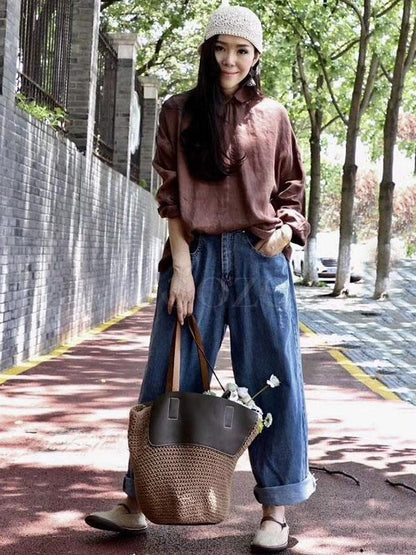Original Adjustable Waist Wide Leg Jean Pants