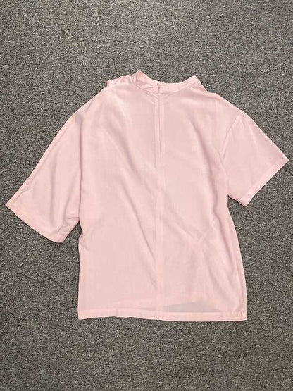 Stylish Asymmetric Round-Neck Solid Color Short Sleeves T-Shirt