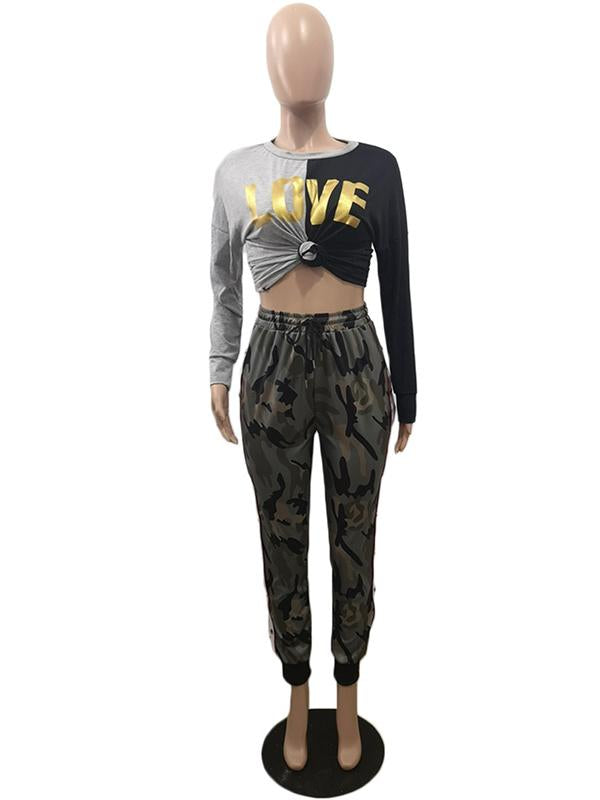 Fashion Casual Camouflage Split-Side Pants
