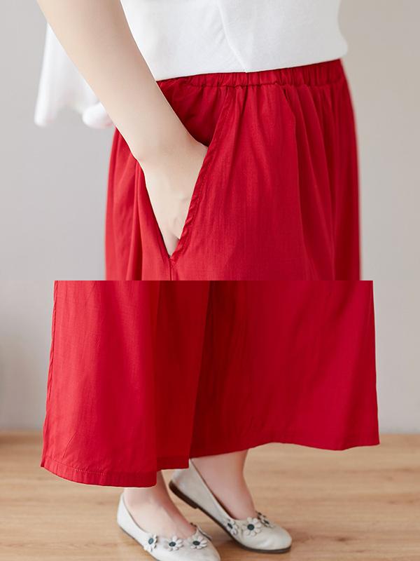 Loose Solid T-Shirt + Wide Leg Pants
