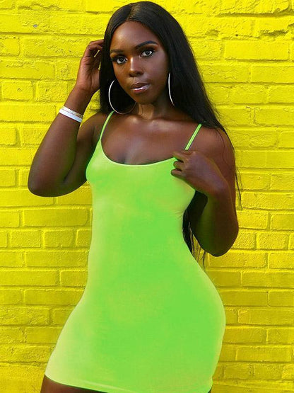Spaghetti-neck Wrap Mini Dresses