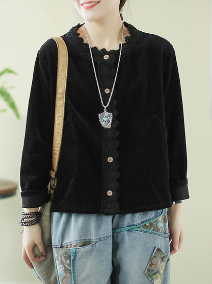 Corduroy Lace Split-Joint Jacket