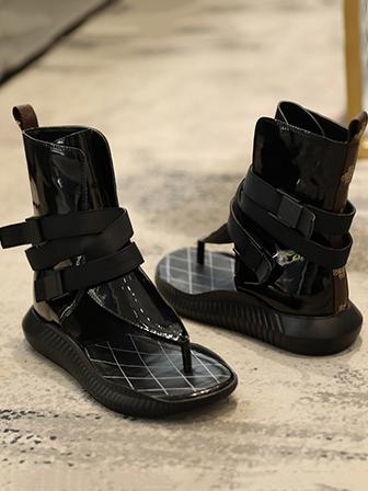 Black High Top Flip Gladiator Sandals