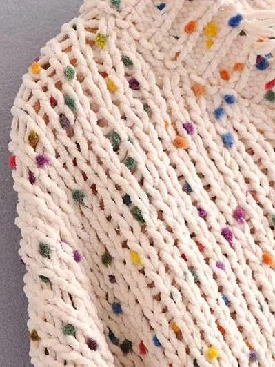 Knitting Holes Loose Sweater Tops