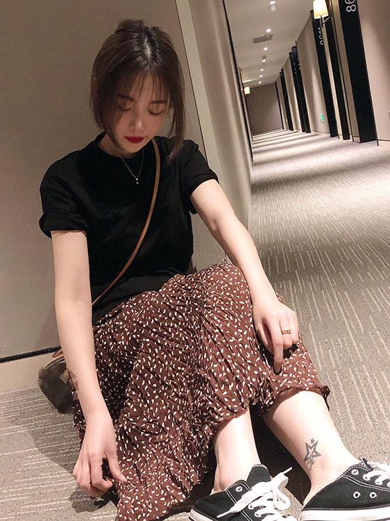 Printed Chiffon Ruffled Skirt Bottom