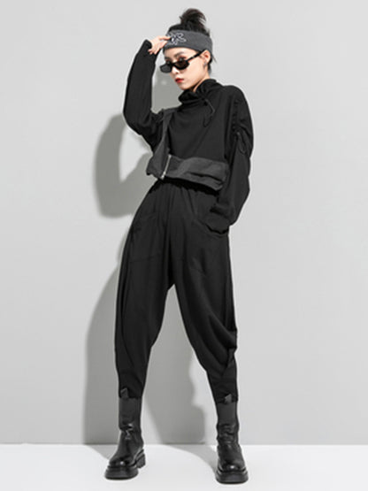 New Casual Pants Elasticity With Pockets Harem Pants
