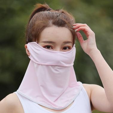 Solid Color Breathable Ice Silk Eye And Neck Protection Mask