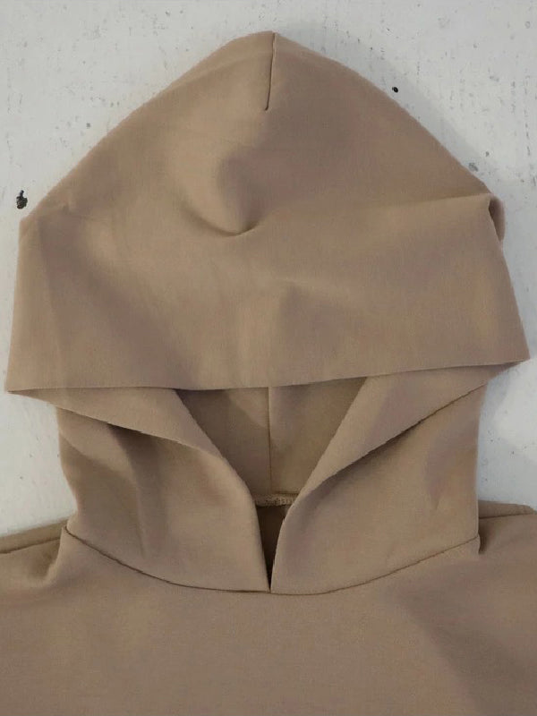 Urban Loose Solid Color Split-Back Long Sleeves Hoodies