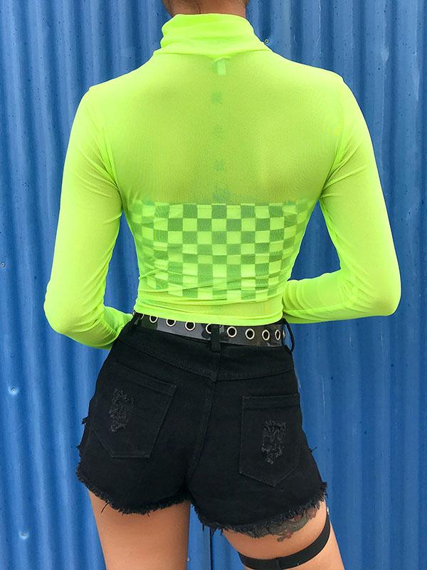 See-Through Green Casual Tee