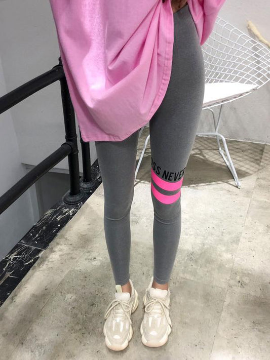 Fashion Contrast Color Printed Wrap Leggings