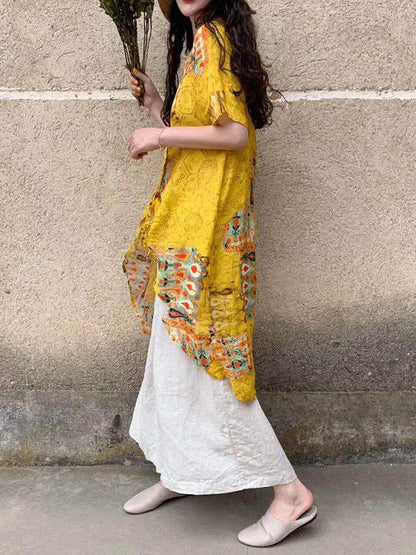 Retro Cropped Long Shirt