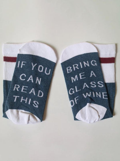 Usual  Alphabet Middle-tube Socks