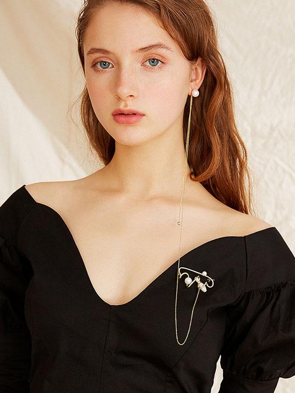 Original Long Earrings Brooch