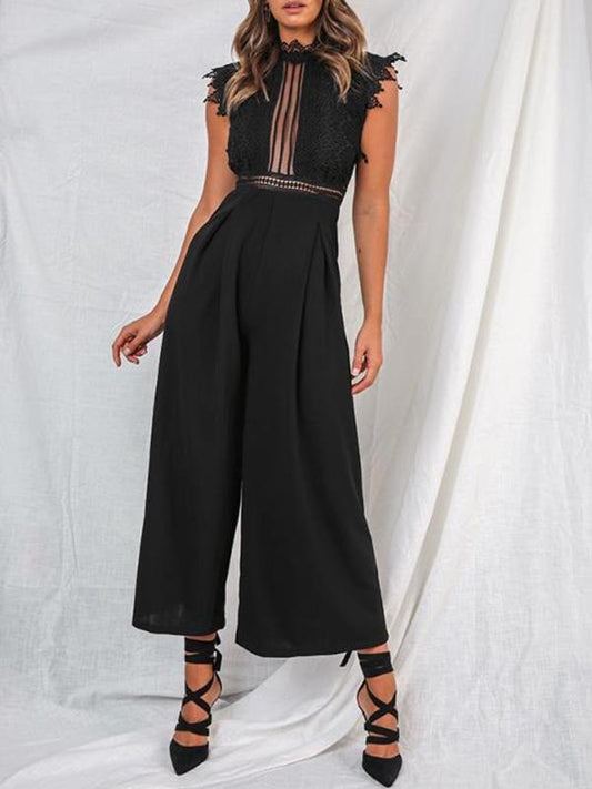 Fashion Lace Wide Leg Jumpsuit