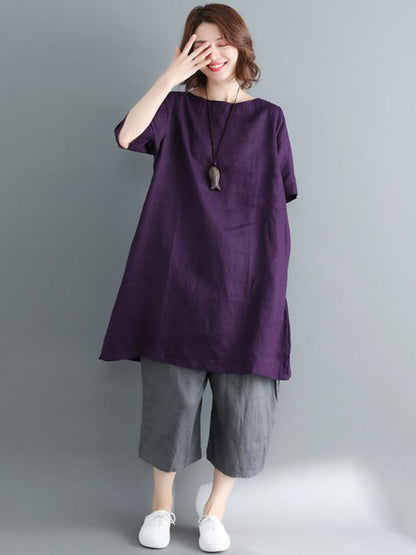 Casual Solid Short Sleeves Shirt