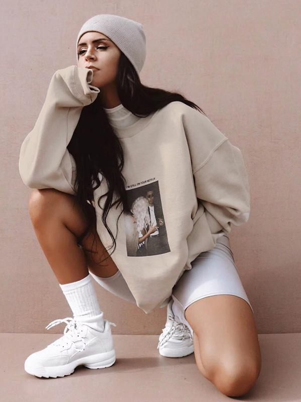 Mock Neck Person Graphic Sweatshirts