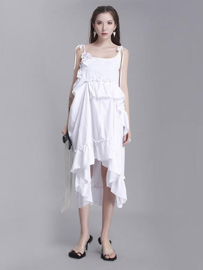 Irregular Falbala Slip Dress