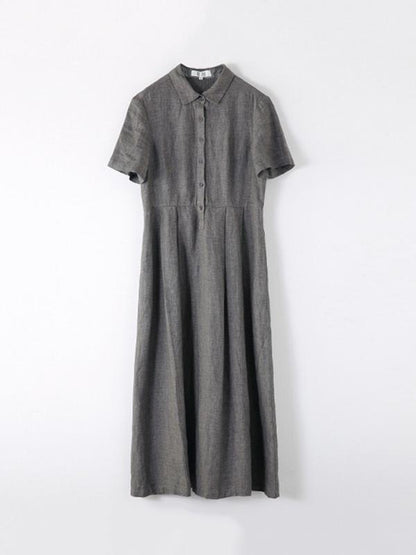 Elegant Linen Slim Long Dress