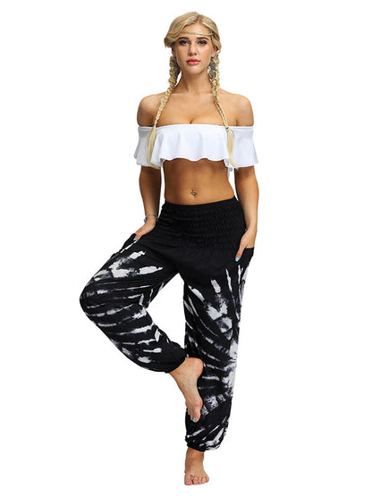 Bohemia Tie-Dyed Elastic Multi-Colored Knickerbockers& Yoga Pants