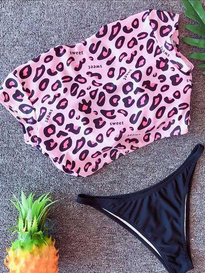 V-neck Short Sleeves Bikinis Swimwear
