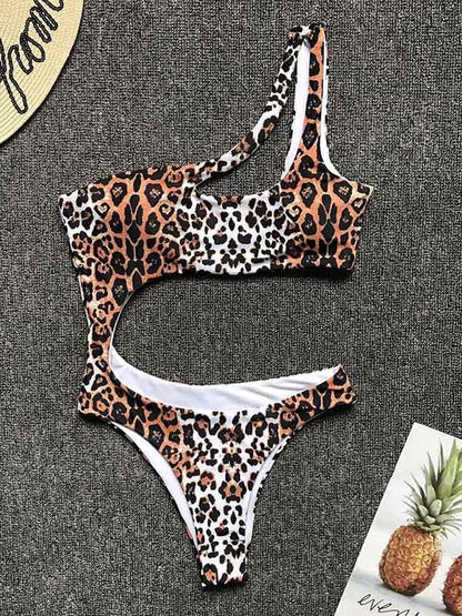 Sexy Cropped Solid One-piece Swimwear