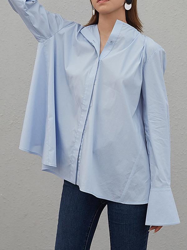 Original Round-neck Solid Blouses