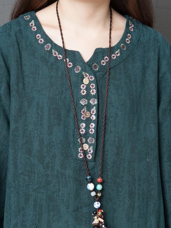 3 Colors Long Sleeves Long Dress