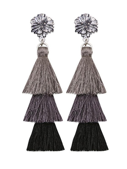 Pinecone Colorful Tasseled Bohemia Earrings