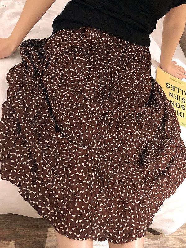 Printed Chiffon Ruffled Skirt Bottom