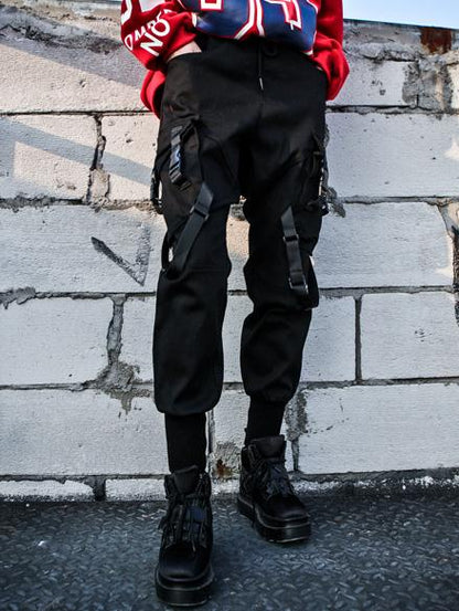 Hiphop Loose Tooling Solid Overalls