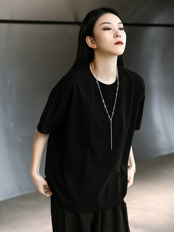 Urban Solid Color Short Sleeve T-Shirts Tops