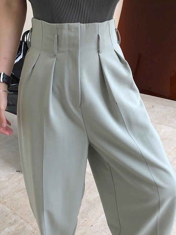 Casual Solid Column Pants Bottoms