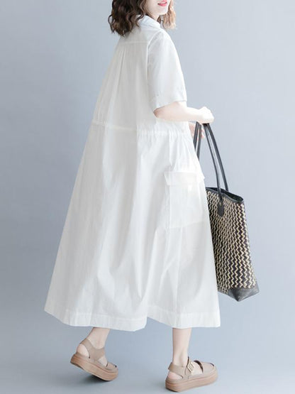 Casual Drawstring Long Dress
