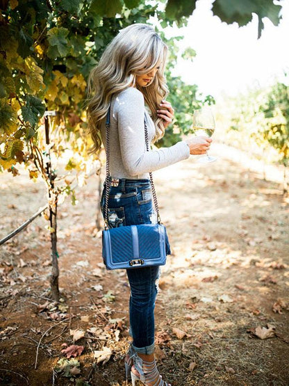 Loose Solid Color V-Neck Long Sleeves Sweater Tops