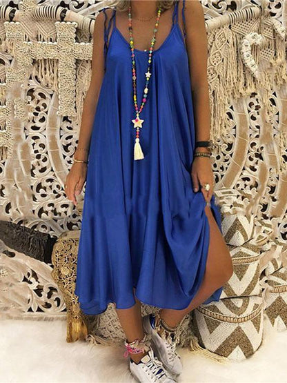 Casual Spaghetti-neck Maxi Dress