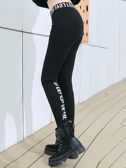 Printed Solid Wrap Elastic Pants