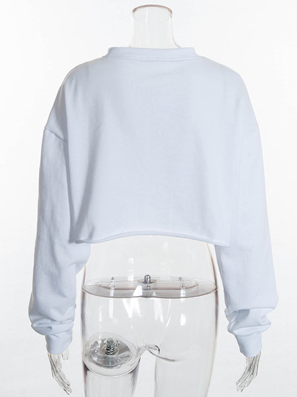 Casual Letter Print Sweat Shirts