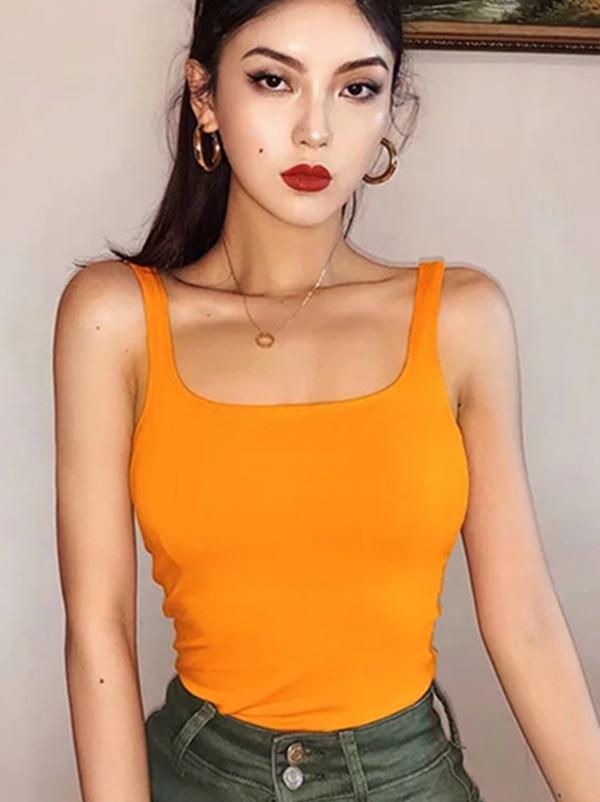 Sexy Solid Wrap Spaghetti-Neck Vest Top