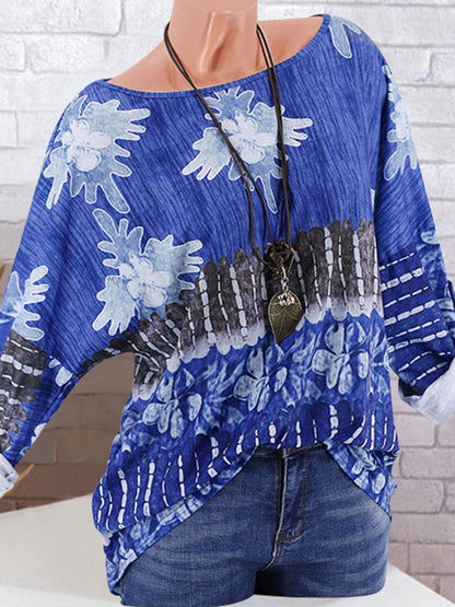 Comfortable Loose flower printed tops
