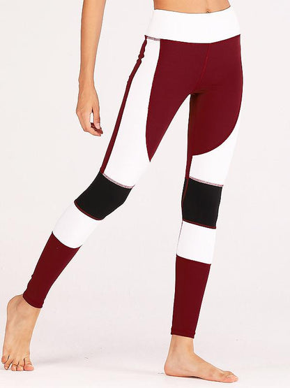Patchwork Wide Waistband Yoga Leggings