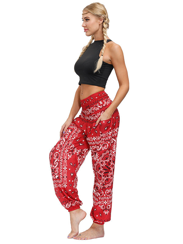 Vintage Bohemia Geometric Printed High Waisted Knickerbockers& Yoga Pants